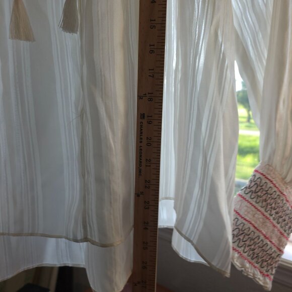 Johnny Was Silk Boho Top Womens Medium Embroidered Smocked Hippie Bishop Balloon - Picture 6 of 6